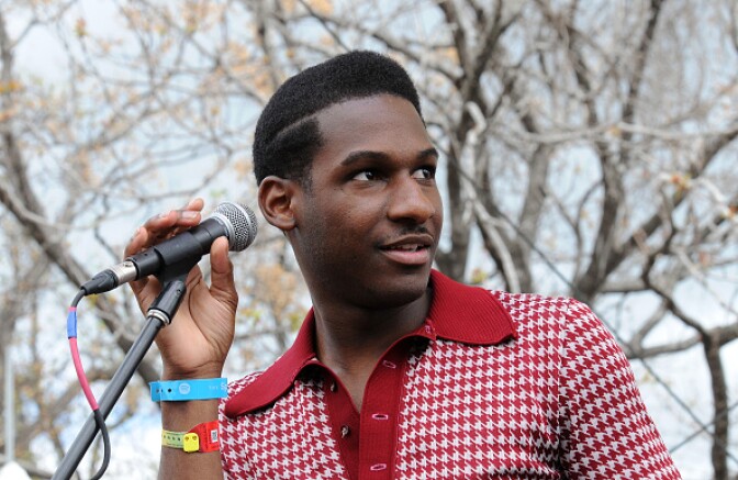 AUSTIN, TX - MARCH 18: Leon Bridges performs at the Spotify House at SXSW 2015 on March 18, 2015 in Austin, Texas. (Photo by Alli Harvey/Getty Images for Spotify)