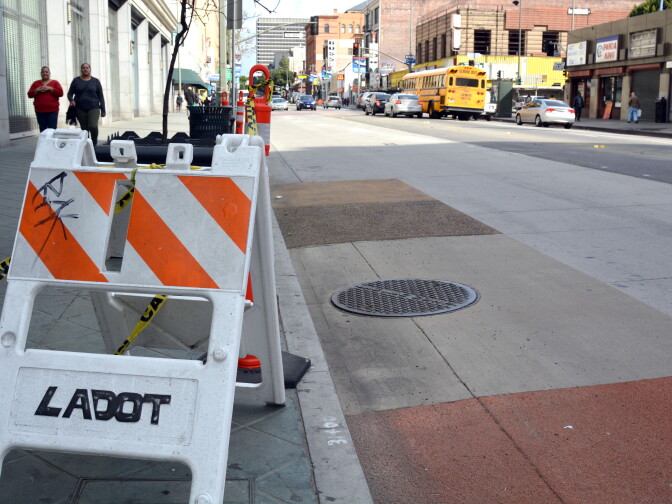 Los Angeles Department of Transportation, the entity working on implementing phase one of the plan, is scheduled to close Broadway's two center lanes from 2nd to 11th streets until Feb. 11.