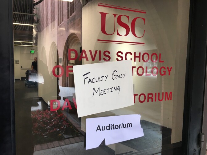 USC professors met behind closed doors.