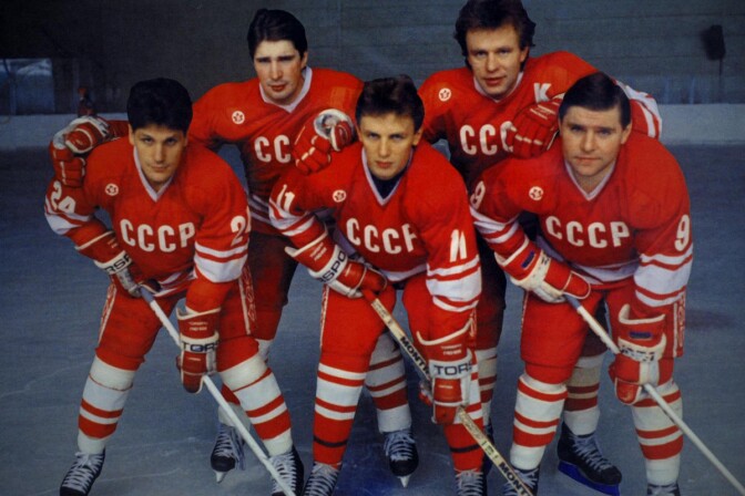 Still from the documentary "Red Army" about Soviet Russia's nearly unbeatable team. 