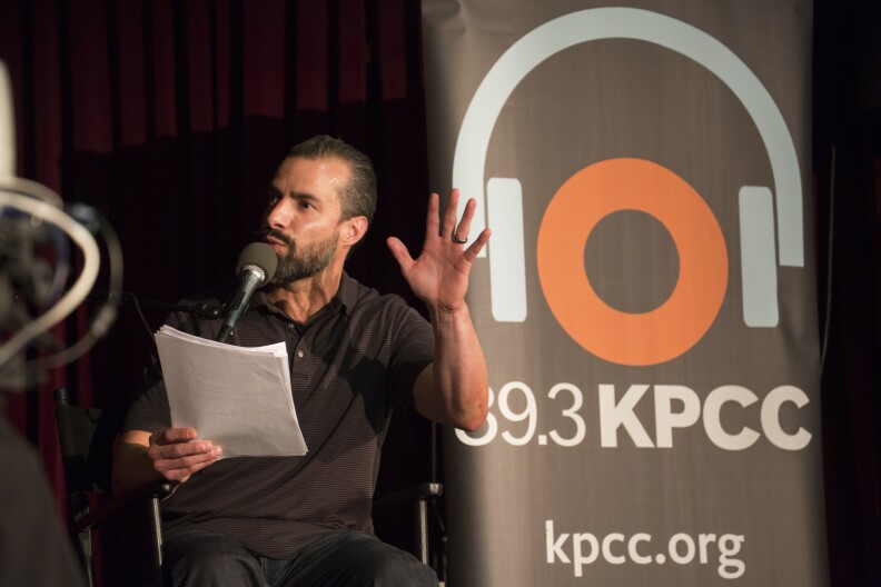Take Two's A Martinez on stage at the Titan Student Union Theater at Cal State Fullerton 