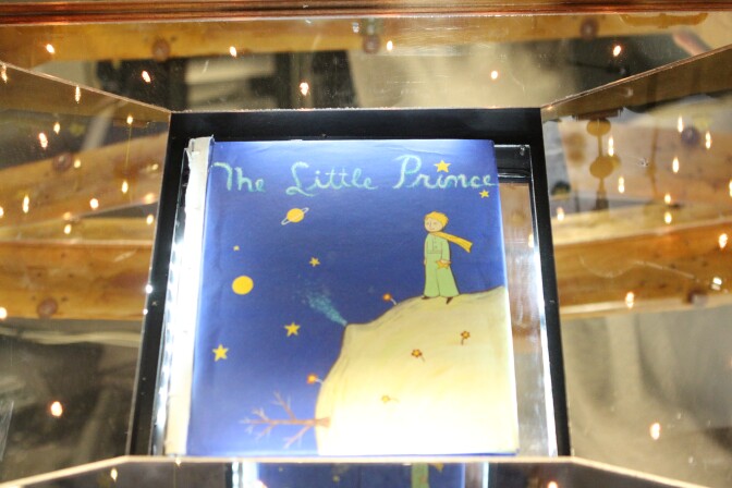 Inside the "magic suitcase" used to pitch "The Little Prince." 