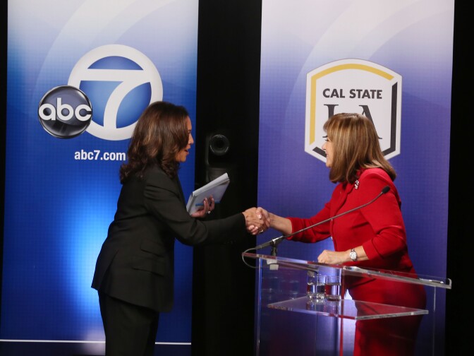 LOS ANGELES, CA- 100516- U.S. California Senate debate between Atty. Gen. Kamala Harris and Orange County Rep. Loretta Sanchez at Cal State LA on October 5, 2016. Photo by Cal State LA