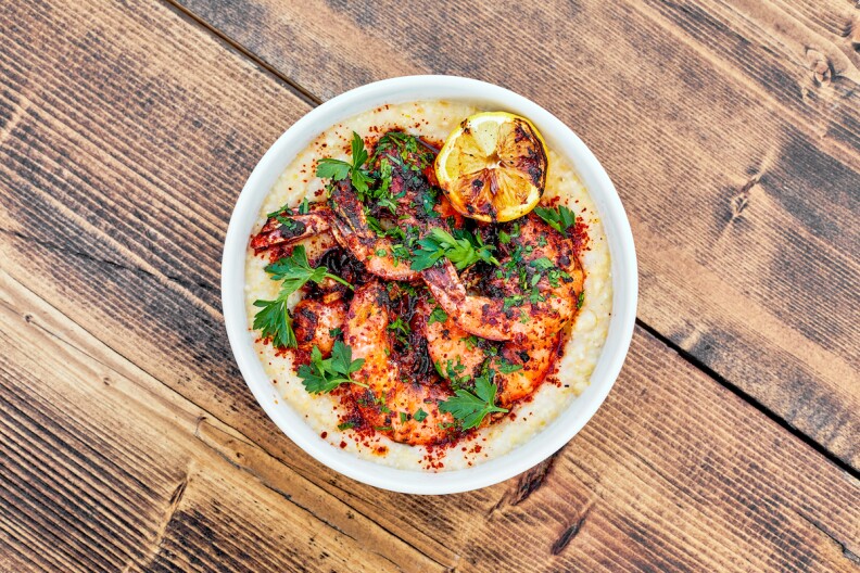 Garlic Shrimp and Pencil Cobb Grits