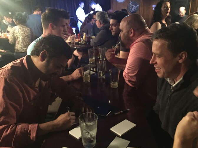 Inside the O'Brien's Pub Oscar trivia night.