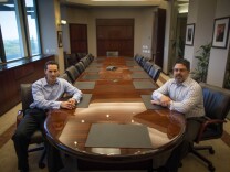Orange County Register Publisher Aaron Kushner (left) and company President Eric Spitz. 