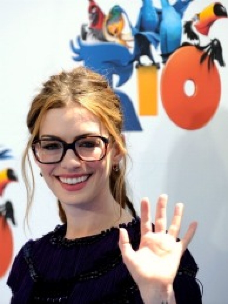 Actress Anne Hathaway arrives at the premiere of Rio at the Chinese theater in Hollywood, California, on April 10, 2011.