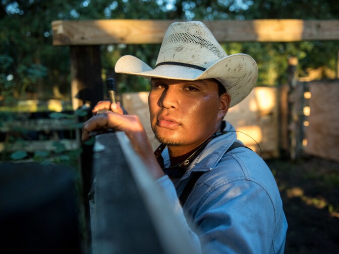 Andre "Dre" Jumper, 20, of the Big Cypress Reservation is Moses Jumper's grandson. He loves being a cowboy.