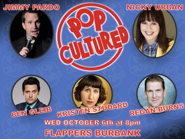 four faces are shown on a flier that reads "pop cultured"