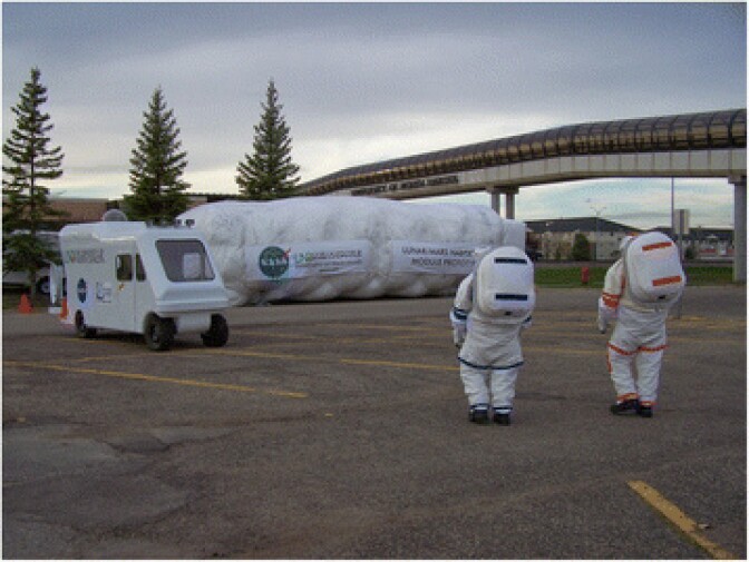 Students spent 30 days inside this Inflatable Lunar/Mars Analog Habitat (ILMAH).  