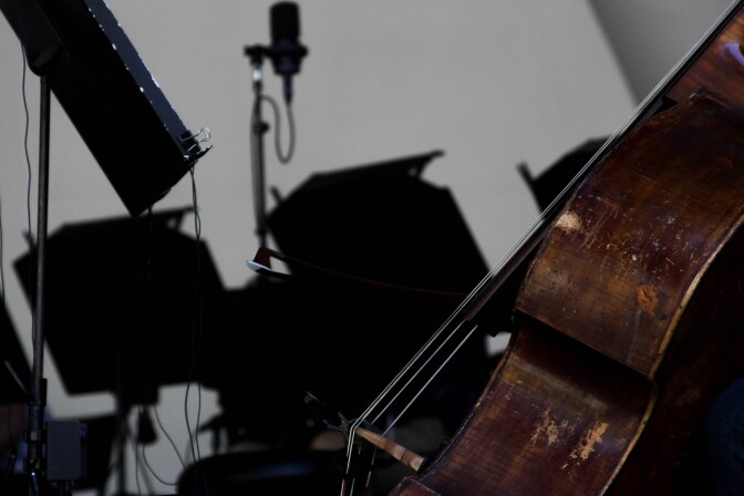 Performers warm up for rehearsal at the Hollywood Bowl on Aug. 4, 2017.