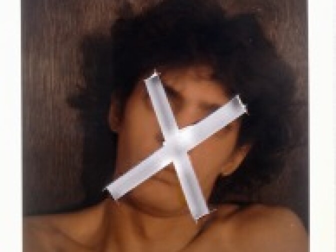 Robert Mapplethorpe's 1974 altered Polaroid piece 'Untitled (Sam- I Love You and Need You - Hurry Home-).'