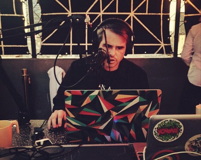 Pitchfork founder Ryan Schreiber DJing a set on Pitchfork Radio at the Ace Hotel in downtown Los Angeles