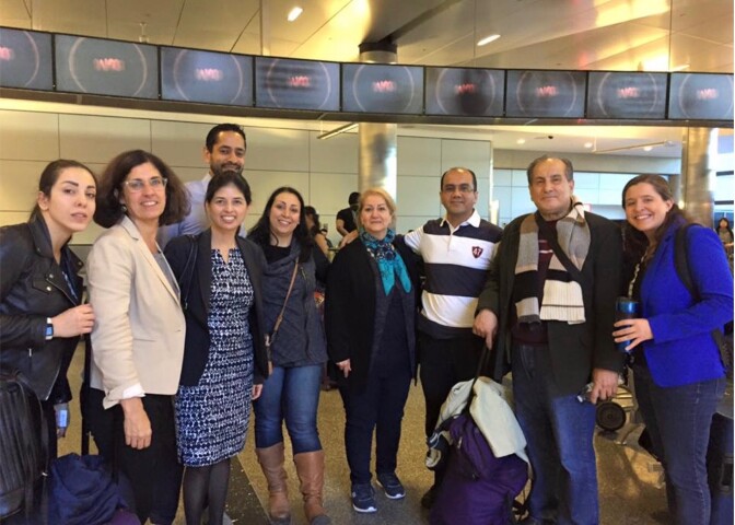 Toczylowsky (far right) helps reunite a family with their grandparents after the elderly couple was detained for over 22 hours. 