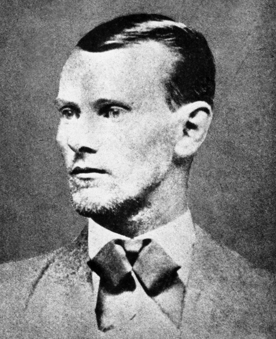 Jesse James, seen here in his 1874 wedding portrait, fought in the American Civil War before he formed a gang and started robbing banks.