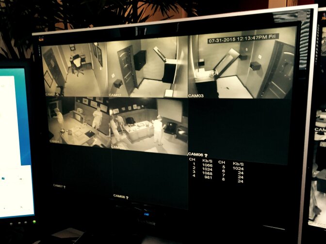 How staff monitors gamers at Room Escape Los Angeles.