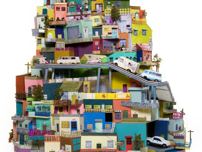 Ana Serrano, Cartonlandia, 2008. Cardboard, paper, acrylic paint. 5’ x 4’ x 4.5’. Photo: Julie Klima. Courtesy of the artist.