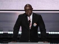 CLEVELAND, OH - JULY 18:  Immigration Reform Advocate Jamiel Shaw speaks on the first day of the Republican National Convention on July 18, 2016 at the Quicken Loans Arena in Cleveland, Ohio. An estimated 50,000 people are expected in Cleveland, including hundreds of protesters and members of the media. The four-day Republican National Convention kicks off on July 18.  (Photo by Alex Wong/Getty Images)
