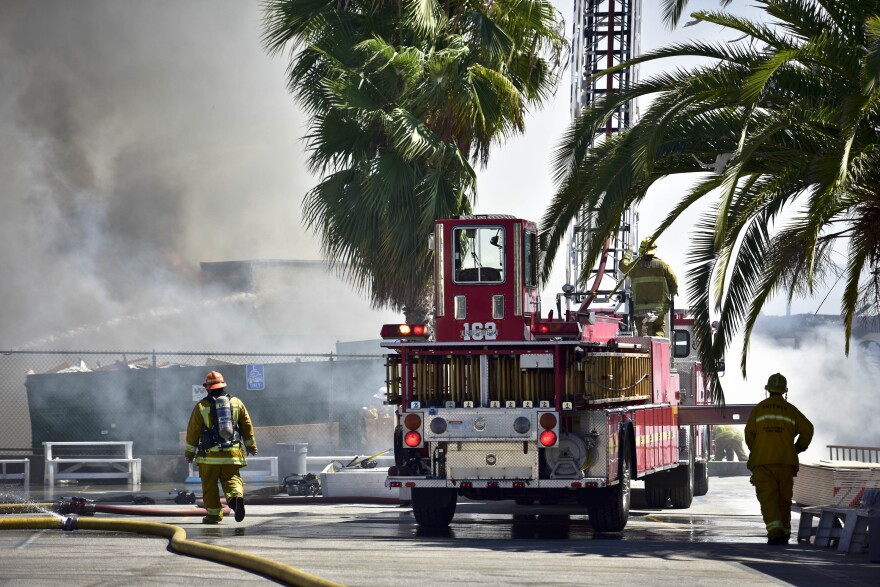 A structure fire at the Animo South Los Angeles Charter High School Tuesday afternoon caused a roof collapse and large response from the Los Angeles County Fire Department. 
