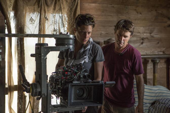 Cinematographer Rachel Morrison on the set of "Mudbound." 