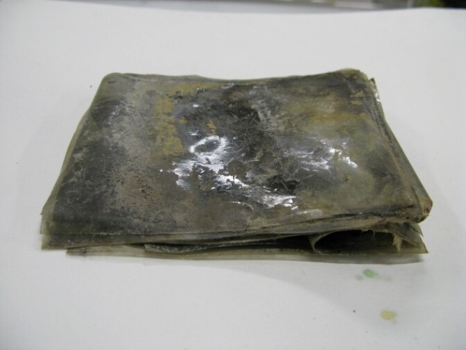 Cellulose nitrate negatives found blocked together.