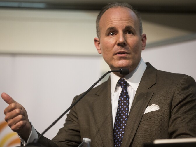Prosecutor Elan Carr speaks during a forum on children's issues on Tuesday, May 10, 2016 for candidates vying for the fifth district seat on the Los Angeles County Board of Supervisors. The event was put on by Fostering Media Connections at Pasadena City College.