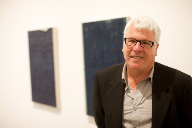 Artist John Zurier inside his installation at the California Biennial