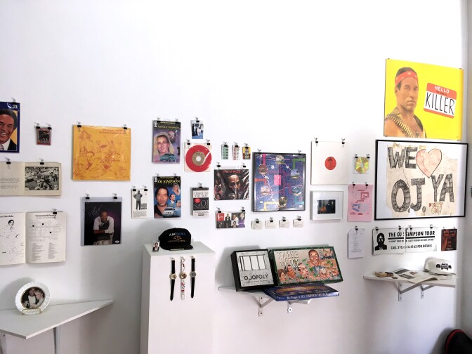 An exhibition of O.J. Simpson memorabilia at Coagula Curatorial in L.A.’s Chinatown.