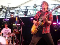 Dean Allen Spunt (left) and Randy Randall from the band No Age perform during day three of the 2009 Coachella Valley Music & Arts Festival in Indio, Calif.