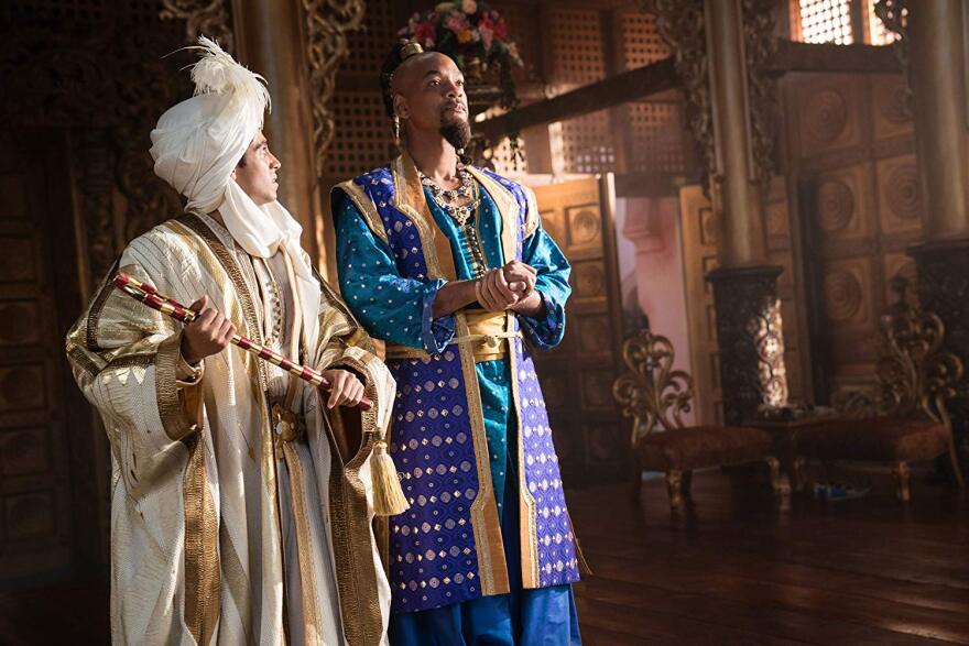 Will Smith and Mena Massoud in Aladdin (2019)