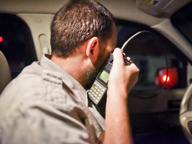 NPS Ecologist Justin Brown uses a handheld scanner to listen for signals from radio-collared coyotes living near downtown Los Angeles late Wednesday night, June 3rd. 


National Park Service Ecologist Justin Brown tracks coyotes living near downtown Los Angeles late Wednesday night June 3 and early Thursday morning June 4, 2015, in Los Angeles, CA. Some of the coyotes are fitted with radio collars.