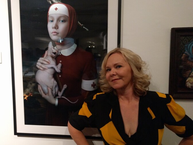 Susan Michals created Cat Art Show, now on display at the Think Tank Art Gallery through Sunday, March 27th.