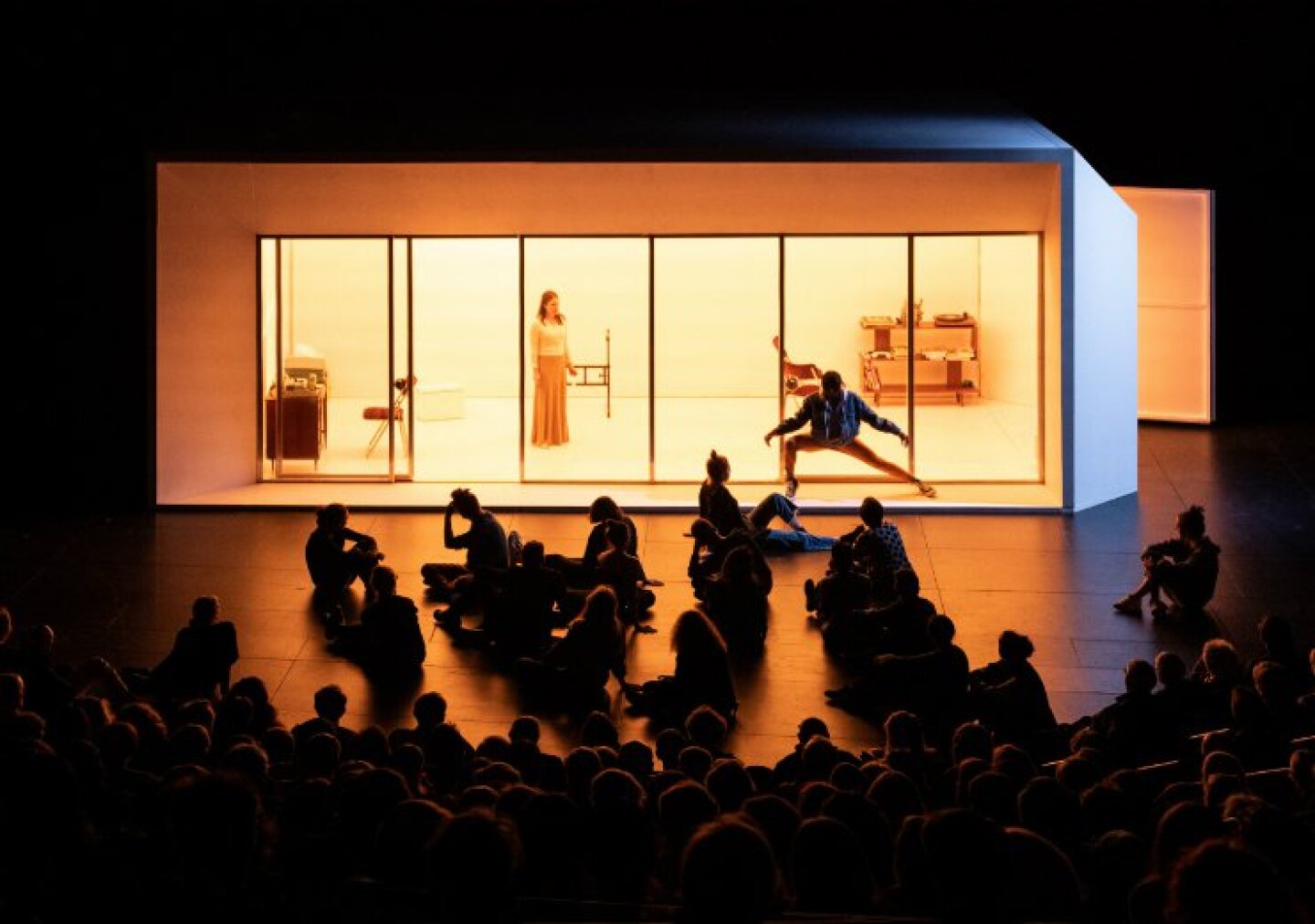 An image from the theatrical presentation of Joan Didion's "The White Album."