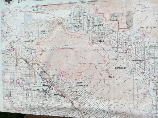 A map of the burn area for the La Tuna Fire on Sunday, September 3, 2017.