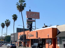 An exterior shot of Canter's Deli on Fairfax in Los Angeles.