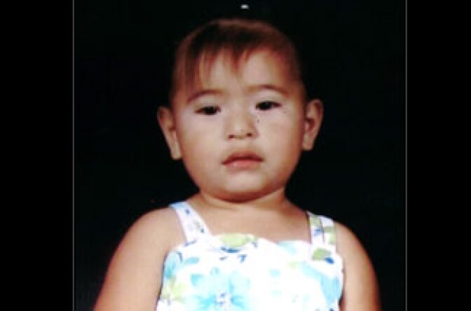 This image provided by the San Bernardino Police Department shows Nylah Franco-Torrez who died after a suspect fired into a house, killed this 3-year-old girl and critically injured a pregnant woman and her toddler.