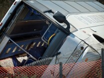 The bus was en route to San Manuel Indian Bingo and Casino in Highland. More than 50 were injured when a charter bus overturned on the 210 East in Irwindale on Thursday morning, Aug. 22.