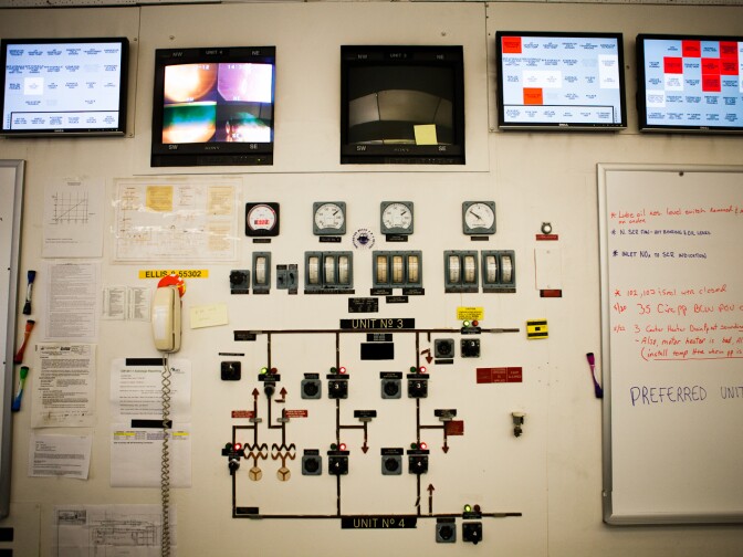 View of the control panel at the AES Power Plant in Huntington Beach.