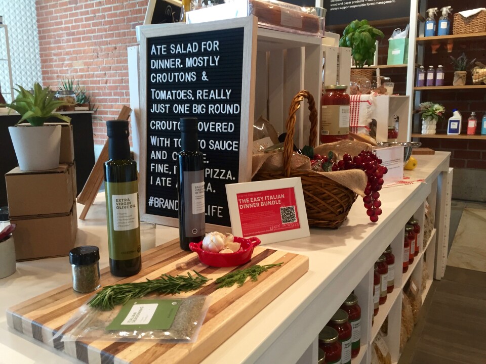 Each individual product Brandless sells is $3, but it also has bundles for customers looking to make one stop for whatever they need. The “Easy Italian Dinner Bundle” includes three types of pasta, two kinds of pasta sauce, extra virgin olive oil, basalmic vinegar, Italian seasoning and Italian dressing. All of the products included are organic.