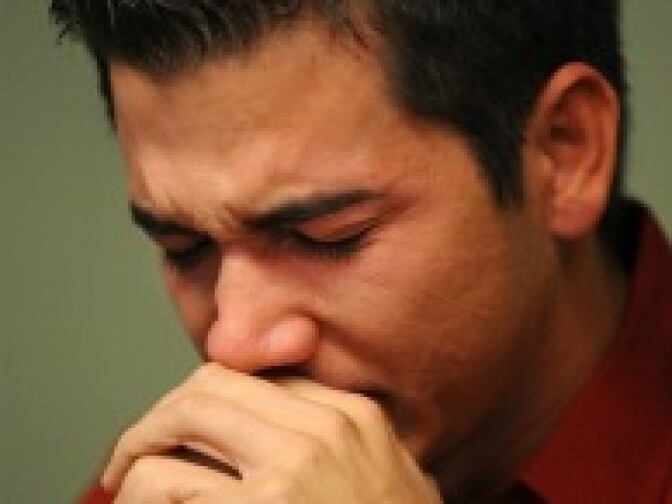 Derrick Burts, 24, the actor whose HIV positive test sparked a temporary shutdown of the US porn filmmaking industry called for mandatory condom use on set, in his first public comments on the scare during a press conference in Hollywood, California on December 8, 2010.