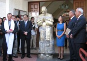 The blessing of Archbishop Oscar Romero outside Hospital Divina Providencia Chapel November 12, 2013. This is the location where Romero was assassinated in 1980 during El Salvador's civil war.