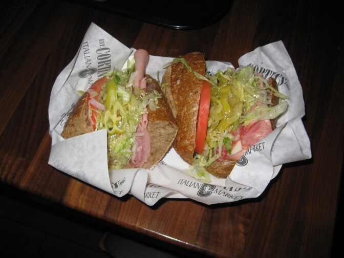 The "Cortina's Special" Italian sub at Cortina's in Anaheim, CA.