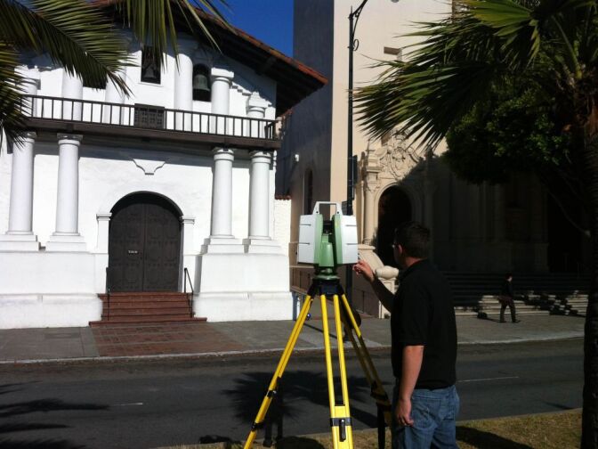CyArk scanning the facade at Mission Dolores
