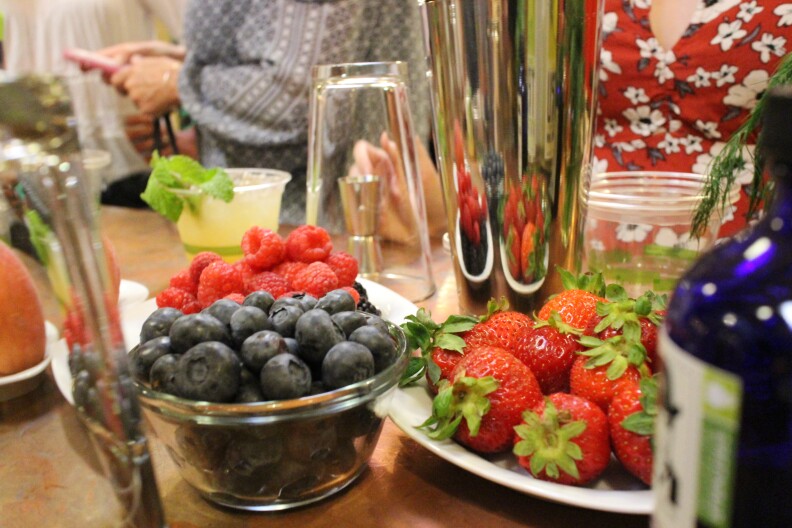 Berries at Green Bar's Friday night mixing class