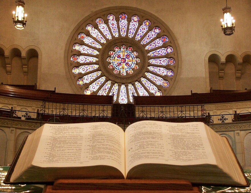 An interior shot of Wilshire Christian Church in Koreatown.