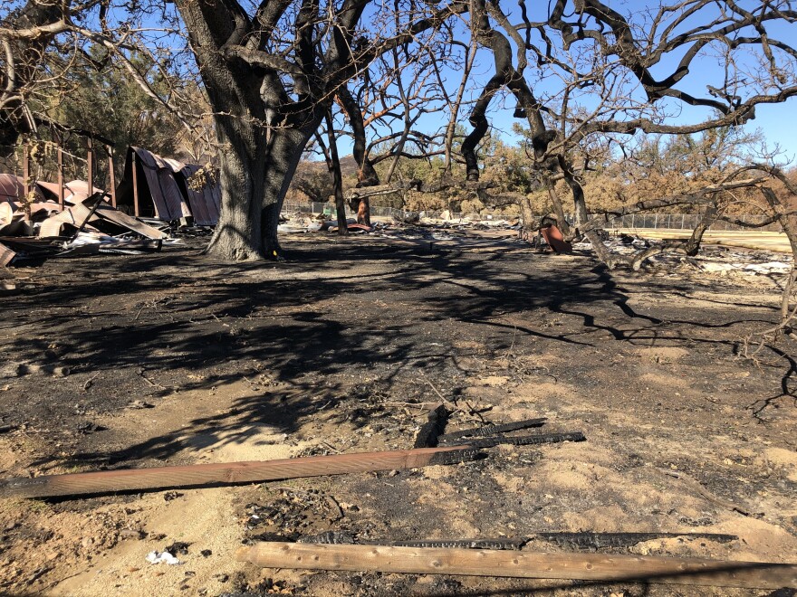 The Western Town movie set on Paramount Ranch was one of the first victims of the Woolsey Fire. Several hikers stopped to look at the ruins as they passed.