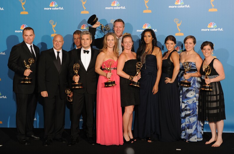 A photo of "Top Chef" cast and producers, winners of the Reality - Competition Program Award for "Top Chef"