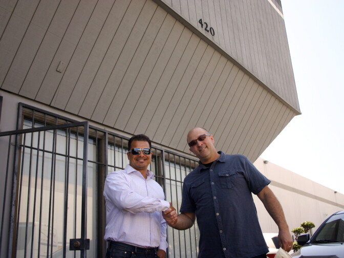 Attorney Randall Longwith (left) and his client Robert Taft, plan to convert this warehouse located at 420 Central Avenue in Santa Ana into one of the first legal medical marijuana dispensaries in Orange County after Longwith compelled Santa Ana to hold elections to permit and tax medical cannabis sales.