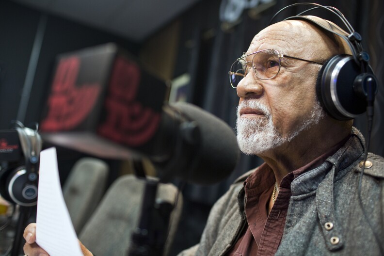 Dave Culmer, chairman of the board of directors of the National Veterans Foundation and a commissioner on the Veterans Advisory Commission in Los Angeles, takes part in Veterans Revolution Radio as a guest on Wednesday evening, Feb. 25, 2015.
