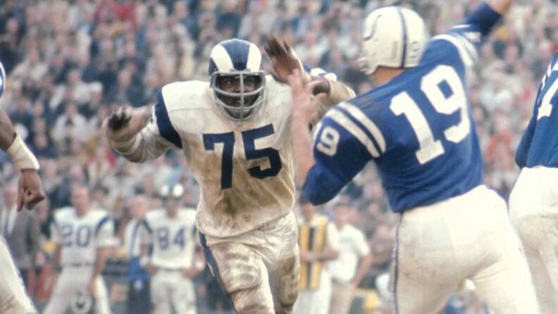 Vintage image of LA Rams Deacon Jones